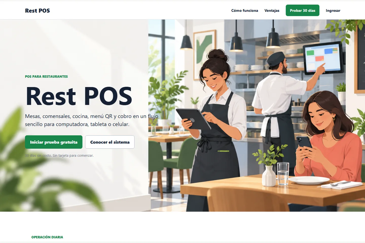 Restaurantes · Rest POS: vista del sitio de la aplicación